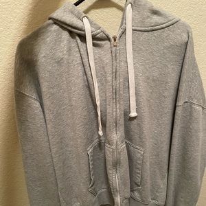 grey zip up jacket
